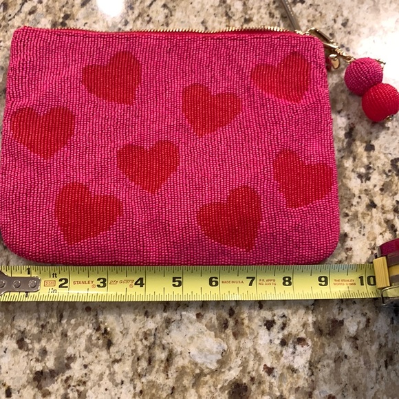 Kate Spade Red Beaded Heart Clutch with Tassel Charm - Picture 2 of 12